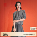 EP雅莹高端系列[杜鹃同款]绞花肌理羊毛羊绒针织外套女 商场同款9107A 灰色 M