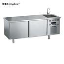 荣事达冷藏冷冻双温操作台不锈钢大容量商用工作台奶茶店水吧台设备1.8米冷冻保鲜台带水槽