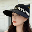 【2026新款高品质】加长帽檐网顶春夏时尚百搭遮阳户外旅游防晒帽 黑色【帽子+防风绳】