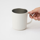 MUJI 不锈钢 双层马克杯 水杯杯子带把手桌面 白色L  510ml