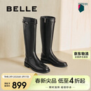 百丽孙千沈月同款双子星骑士靴女冬商场长筒靴B9V1DDG5 黑色-单里 38