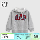 盖璞（GAP）男女幼童2026春季新款logo毛圈宽松连帽衫儿童装卫衣860963