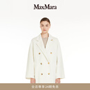 MAX MARA【经典礼遇】 女装羊毛羊绒廓形双排扣101801短款大衣1086023906 白色 34