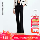 朗姿黑色高腰直筒裤通勤百搭西裤高级感气质长裤秋季新款女 黑色2 M