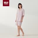 MUJI女式凉感双层纱织短袖睡衣套装家居服26年夏季新品母亲节