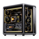 乔思伯（JONSBO）X400 深空灰 ATX海景房机箱（电竞框架/360水冷/5V ARGB灯效/13风扇位/支持背插/主板仓导风结构）