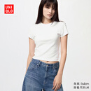 优衣库女装圆领短T恤/短袖26春夏新款483455 00 白色 M /160/84A