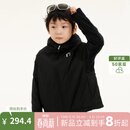 纳桔全家亲子【3M新雪丽轻量棉服】儿童防泼水轻量拼接保暖外套 黑色现货 130 cm