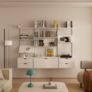 景第简约墙上壁挂式轨道悬浮书架客厅挂墙小户型隔板置物架金属收纳架 【主图】三列组合：180x36x150cm