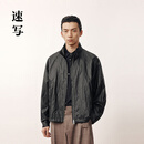 速写男装2026春新品仿皮衣H型长袖立领短款9Q1T13920 001本黑 S