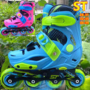 培训班儿童轮滑鞋溜冰鞋直排轮旱冰鞋儿童男女初学 蓝色一对鞋 36-39