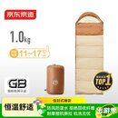 京东京造 信封式睡袋成年人四季通用户外露营冬季加厚防寒保暖浅沙色1.0kg