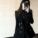 法式高级感藏青色双排扣西装2026春季新款气场强大通勤风外套JL 黑色 M 100-115斤