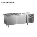 荣事达冷藏冷冻双温操作台不锈钢大容量商用工作台奶茶店水吧台设备1.2米冷藏保鲜台开孔