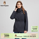 暇步士（Hush Puppies）【简约舒适】女装冬季新款温暖收腰简洁款连帽棉服 玄青蓝 L