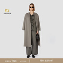 MAX MARA【季末甄选】 女装绵羊毛系带大衣外套9016085106 灰色 38