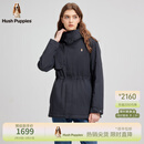 暇步士（Hush Puppies）【简约舒适】女装冬季新款温暖收腰简洁款连帽棉服 玄青蓝 L