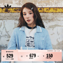 adidas宋雨琦同款经典复古针织开衫女秋冬阿迪达斯官方三叶草   粉蓝   S