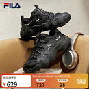 斐乐（FILA）官方猫爪7代女鞋老爹鞋2026春季新款厚底鞋休闲鞋运动鞋 黑/太空银-BS 38