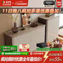 艾优尚卧室实木斗柜客厅储物柜床尾置物柜抽屉收纳斗橱靠墙立柜 卡其灰 三斗柜（胡桃木纹）