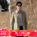 雅戈尔（YOUNGOR）风衣男翻领单风衣锦纶耐穿舒适透气男士上衣外套 卡其 L 175/96A