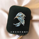 赫莲娜HR胸针高档女士西装胸针女领导防走光胸针大牌胸针生日礼物 HR高档凤凰胸针【金蓝色】七仓发