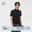 KOLON SPORT/可隆户外吸湿速干T恤 男士NATURETOP半拉链短袖上衣 LHZT6MN071-BK 黑色 XL 180/100A