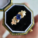 米莱1克拉天然老烧皇家蓝宝石11号圈口定制 18K金天然老烧皇家蓝宝石1ct