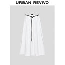 UR2026春季新款女装休闲度假风腰带超宽松A字半裙UWH550054