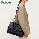 Fabrique平纹牛皮配肩带可斜挎可双肩可手提公文包女百搭 经典黑