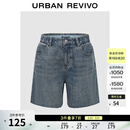 UR2026夏季新款女装休闲时髦复古水洗牛仔短裤UWM860098+ 浅蓝 28
