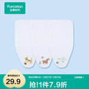 全棉时代 婴儿纱布汗巾水洗纯棉吸汗巾隔汗巾垫背巾宝宝新生儿幼儿 3条装 【小猫+小鹿+小鸟四叶草】 25×50cm