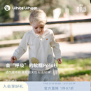 white wheat儿童26春季新款长袖T恤男童女童纯棉上衣宝宝衬衫 polo衫 米白 100 cm