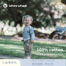 white wheat儿童26春季新款开衫男女童拼色毛衣休闲宝宝纯棉针织衫 灰色 100 cm