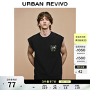 UR2026夏季新款男装时髦休闲卡通趣味毛巾绣无袖背心UMM460022+ 正黑 L