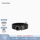 Calvin KleinJeans男士真皮商务休闲ck双面金属字母带头牛皮革腰带皮带礼物