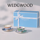 Wedgwood结婚礼物花间舞蝶2杯2碟骨瓷咖啡杯碟套装精致茶杯碟结婚礼物