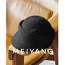 美洋（MEIYANG）小圆盖马术帽 复古英伦 网面透气可调节礼帽-周一 黑色 55-57CM