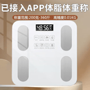 小米部依APP体脂秤体重秤电子秤家用宿舍称重减肥专用智能精准充电健康秤电子称体脂称 充电款式 特厚钢化玻璃 可连接APP体脂秤