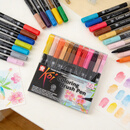 樱花（SAKURA）水彩笔软头画笔马克笔24色套装XBR-24专业绘画漫画服装设计【日本进口】美术写生水彩笔