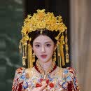古风宫廷国风金色花朵凤凰奢华重工凤冠精致流苏发钗套装新娘头饰 凤冠套装8件套MT0101