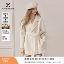 香影双面呢羊毛大衣女2025冬季新款呢子中长款高级感白色毛呢外套 米白 S 155/80A/85-95斤