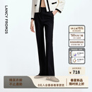 朗姿【精英衣橱】黑色高腰直筒裤通勤百搭西裤高级感长裤秋季新款女 黑色2 M