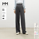 麦檬MM春日通勤直筒利落显瘦西装裤垂感空气裤夏装5F5952191 灰绿色5F5952191 （25℃及以上） L （115-125斤）