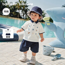 巴拉巴拉童装短袖男童套装2026新款夏装宝宝Polo衫两件套儿童t恤裤子可爱