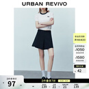 UR2026夏季新款女装休闲简约宽松廓形拉链棉质短裤UYY660043+ 墨蓝 S