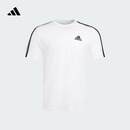 adidas舒适休闲百搭短袖T恤男装春季新款阿迪达斯官方轻运动   白/黑色   L