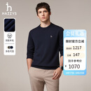 哈吉斯（HAZZYS）男装 针织男毛衣简约素净休闲圆领羊毛衫男ABYZD0CCX23