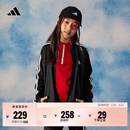 adidas女大童休闲三条纹长袖套装儿童秋季阿迪达斯官方轻运动   黑色/白色   164