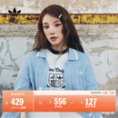 adidas宋雨琦同款经典复古针织开衫女秋冬阿迪达斯官方三叶草   粉蓝   S